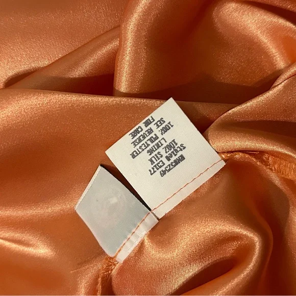 Vintage Shelli Segal Peach Silk Dress by Laundry Size 4 | Watercolor Gown - Picture 11 of 12